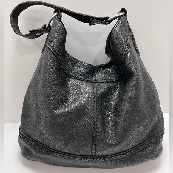 LUCKY BRAND JOSHUA TREE HOBO BAG LARGE BLACK PEBBLE LEATHER EUC - Picture 3 of 8